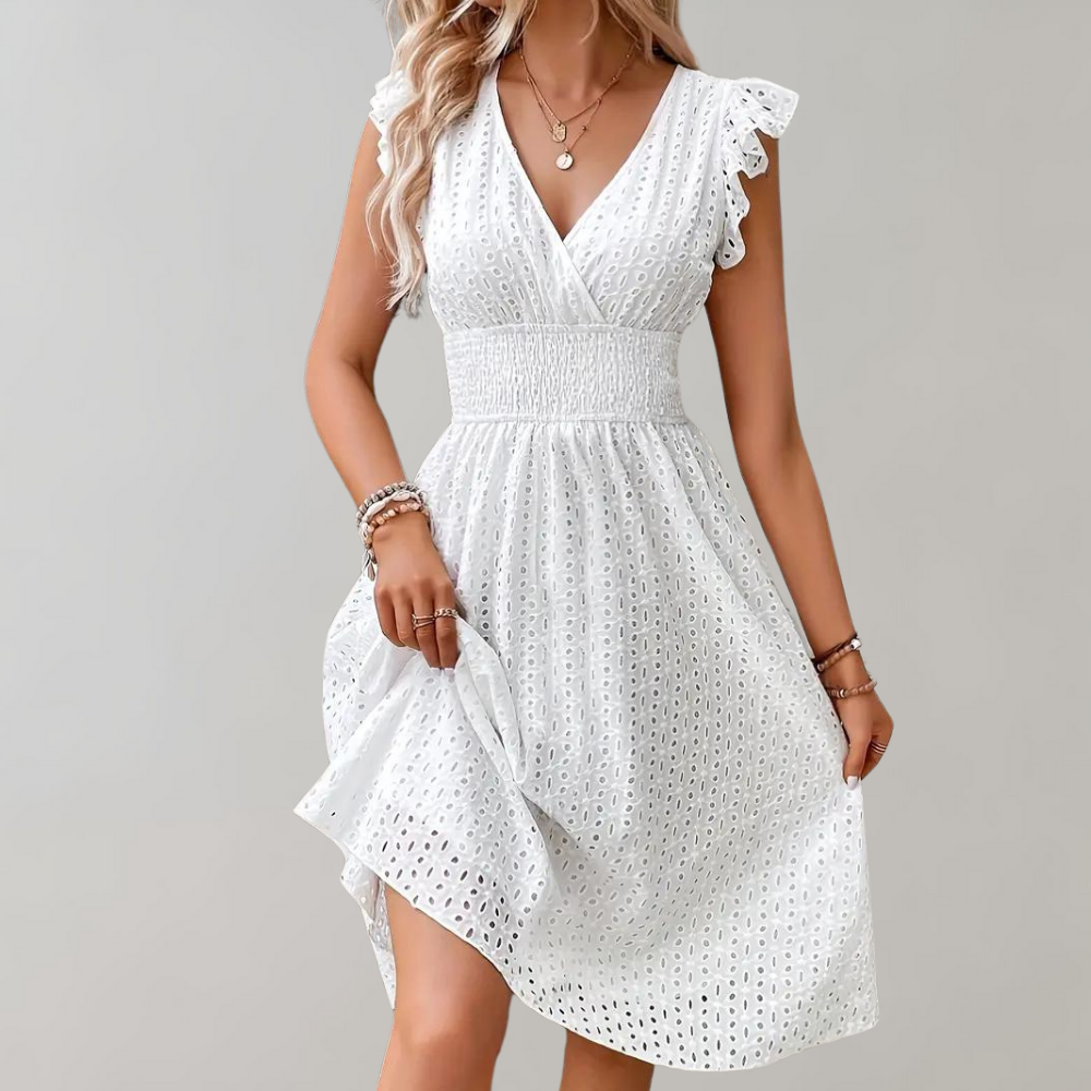 Dames Zomerjurk Ruches Ademend Comfortabel Design - Emma-3