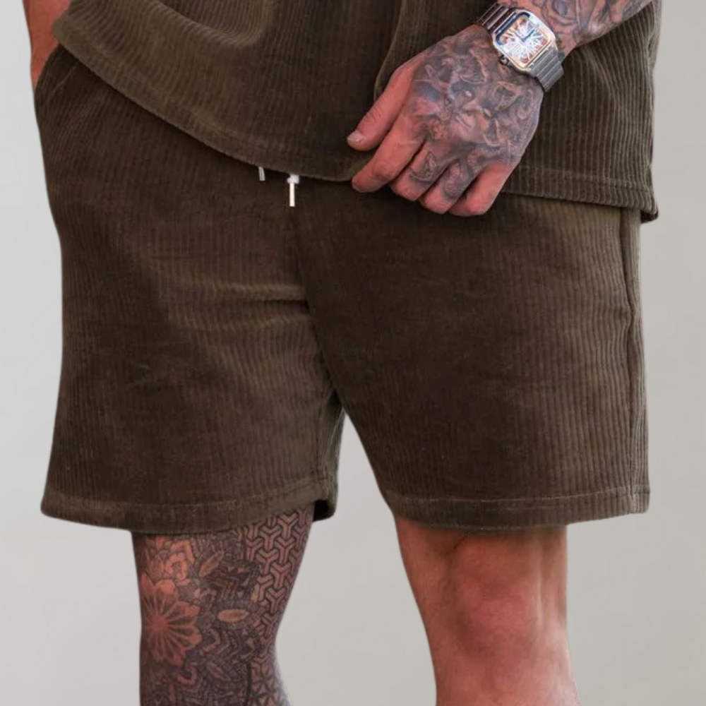 Heren Korte Broek Casual Corduroy Comfortabele Pasvorm - Stijn-2