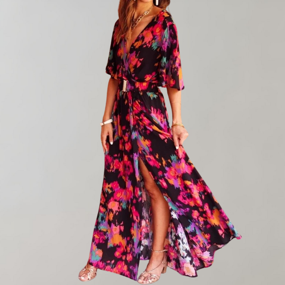Variant image for Vrouwen Maxi Jurk Ademend Ontwerp Zwart - Thorun-6