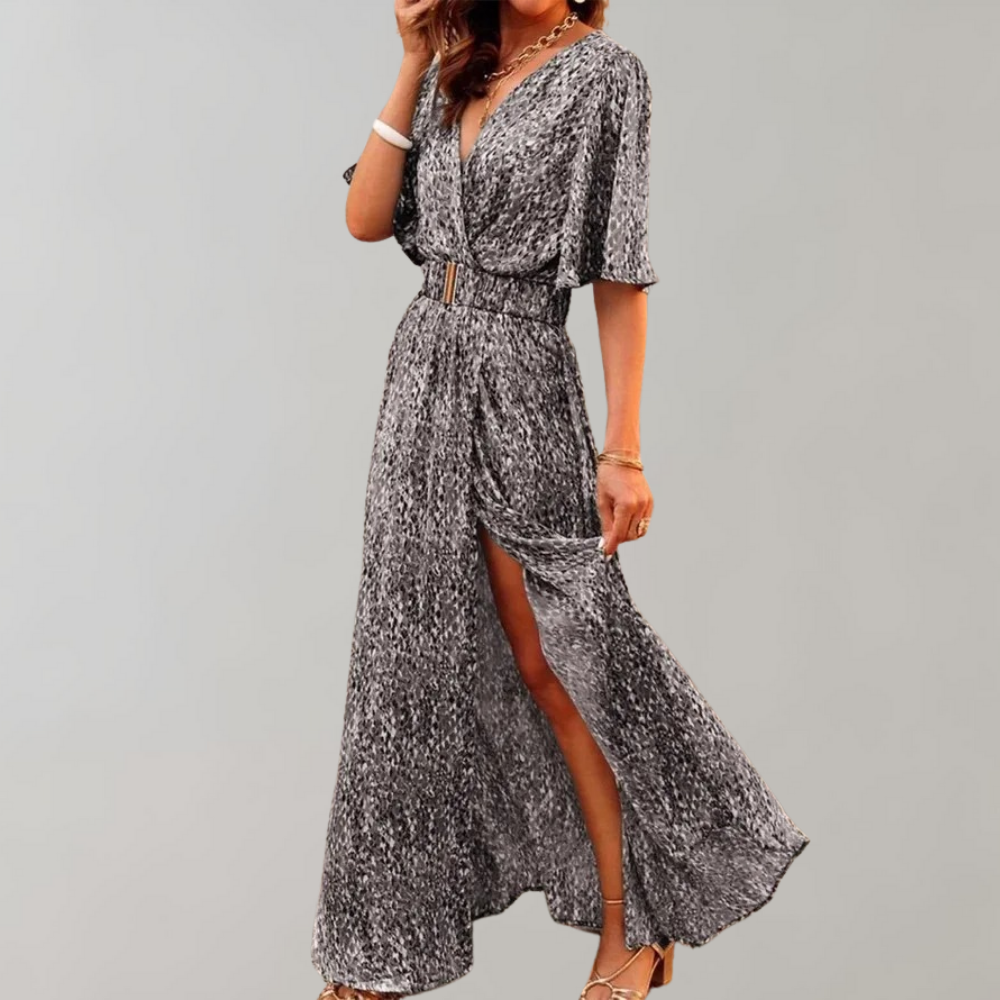 Vrouwen Maxi Jurk Ademend Ontwerp Zwart - Thorun-1