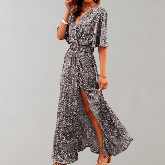 Vrouwen Maxi Jurk Ademend Ontwerp Zwart - Thorun-1