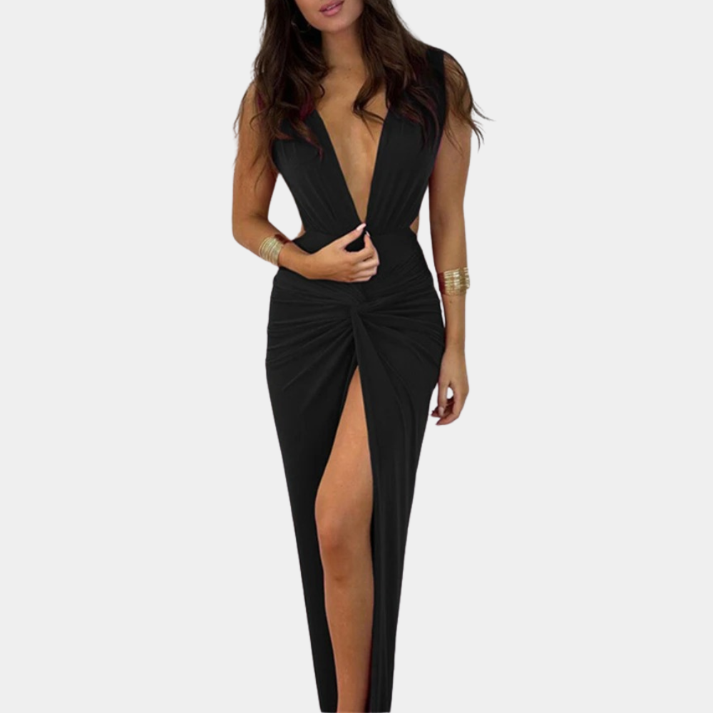 Variant image for Dames Galajurk Elegante V-hals Mouwloos Flatterend Silhouet - Magdalena-4