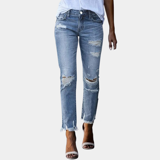 Aldina - Trendy  casual gescheurde jeans voor dames