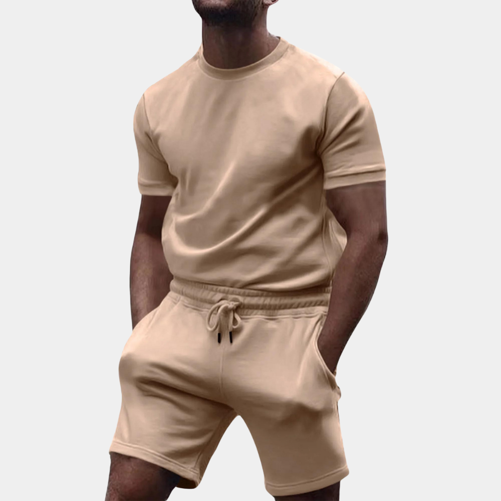 Marius - Minimalistisch casual overhemd & shortset voor heren