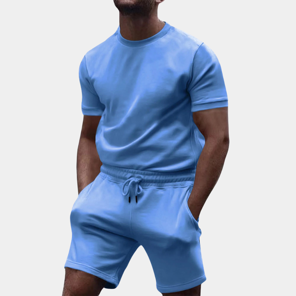 Marius - Minimalistisch casual overhemd & shortset voor heren