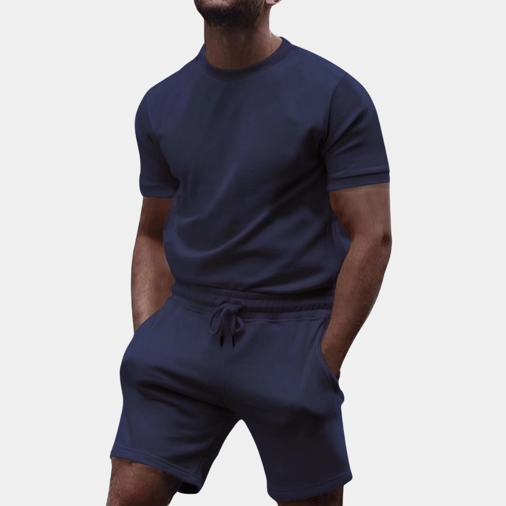 Marius - Minimalistisch casual overhemd & shortset voor heren