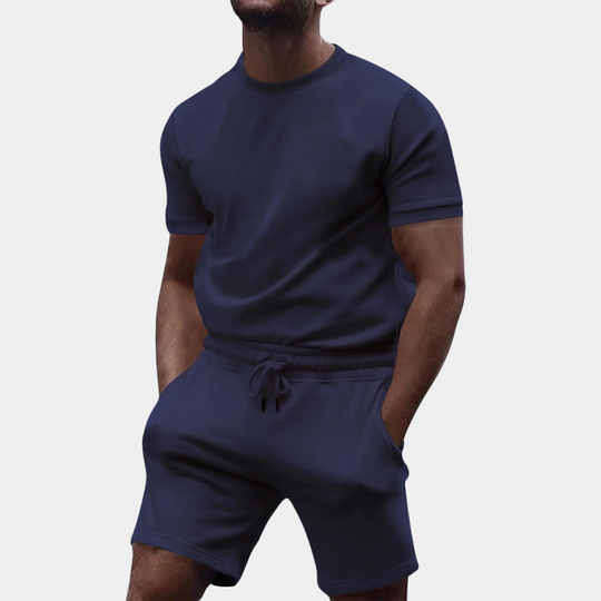 Marius - Minimalistisch casual overhemd & shortset voor heren