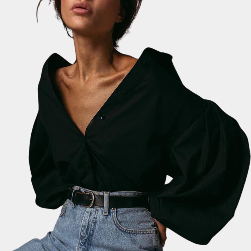 Elegante damesblouse met betoverende pofmouwen - Raimona