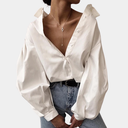 Elegante damesblouse met betoverende pofmouwen - Raimona