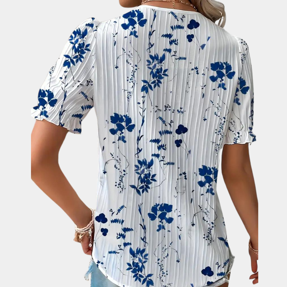 Prachtige bloemenblouse met delicate kanten details voor dames - Zuzanna