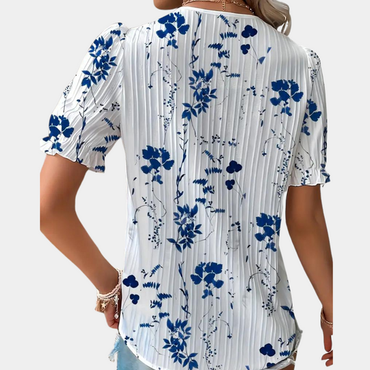 Prachtige bloemenblouse met delicate kanten details voor dames - Zuzanna