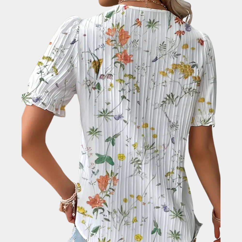 Prachtige bloemenblouse met delicate kanten details voor dames - Zuzanna