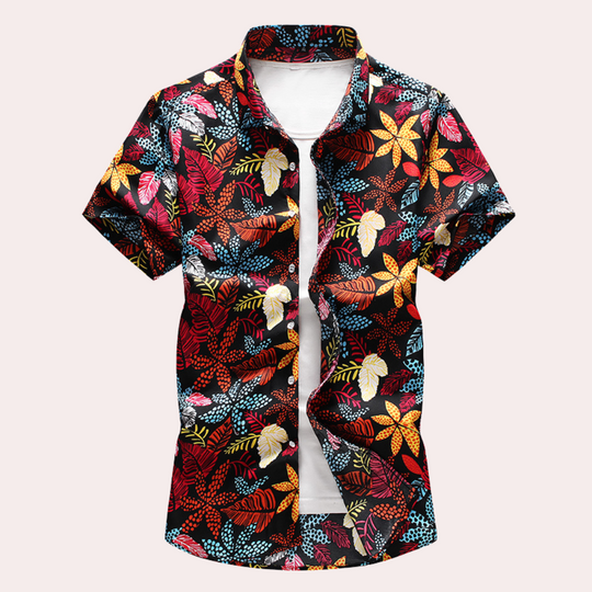 Gintaras - Levendig herenoverhemd met bloemen en Hawaii voor een tropische look