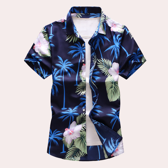 Gintaras - Levendig herenoverhemd met bloemen en Hawaii voor een tropische look