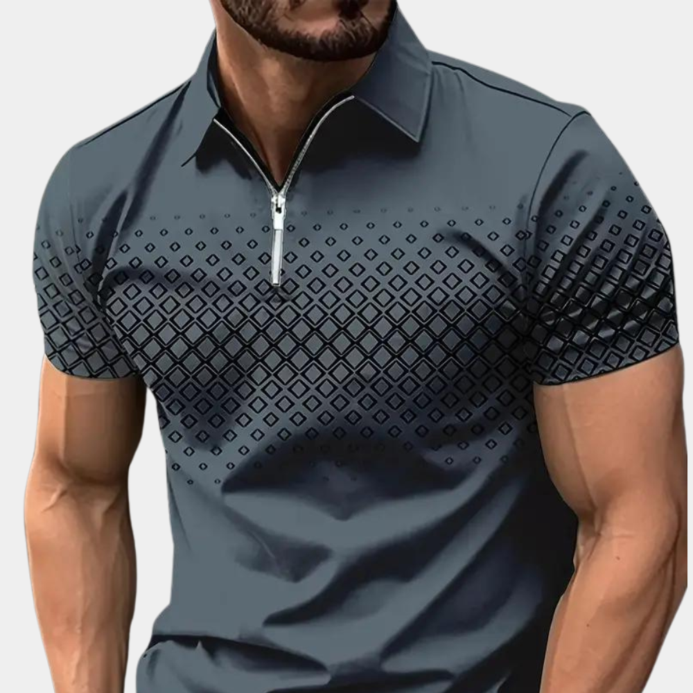 Sander - Opvallend bedrukte poloshirt voor heren