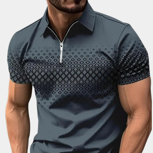 Sander - Opvallend bedrukte poloshirt voor heren