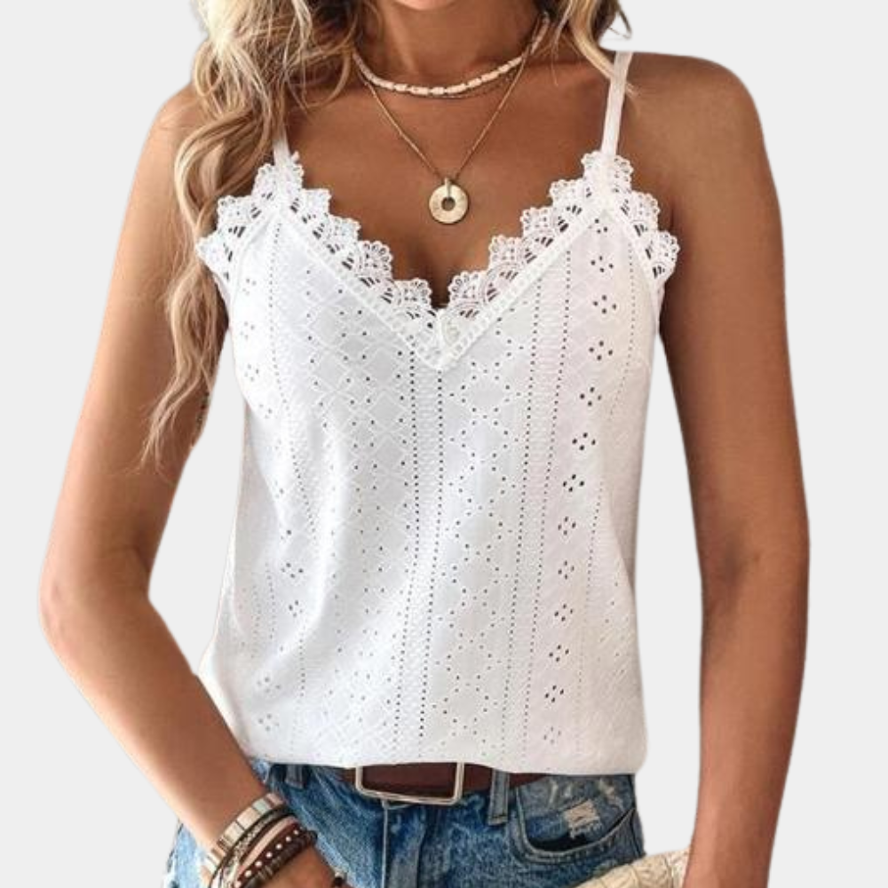 Variant image for Dames Blouse V-hals Elegant Eyelet Borduursel - Eilis-11