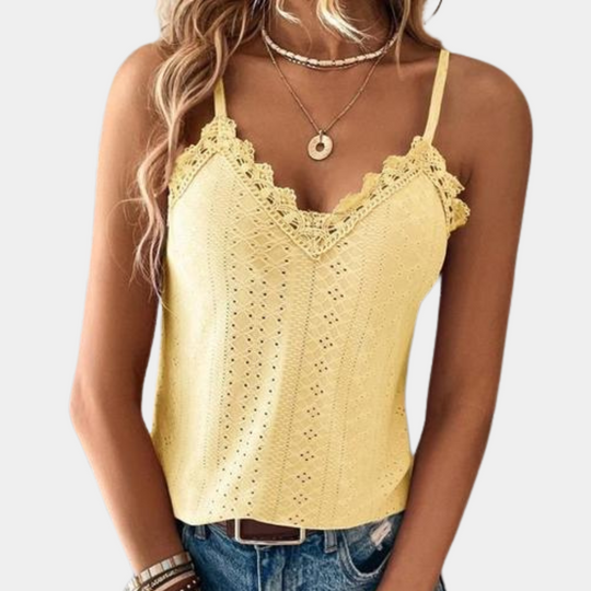 Variant image for Dames Blouse V-hals Elegant Eyelet Borduursel - Eilis-6