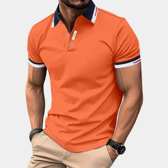 Carl - Sophisticated Elegante oranjerode polo voor heren