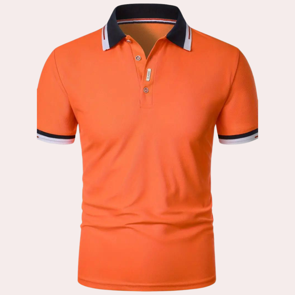 Carl - Sophisticated Elegante oranjerode polo voor heren