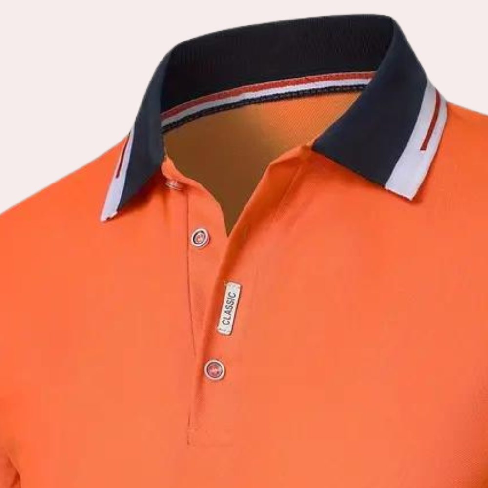 Carl - Sophisticated Elegante oranjerode polo voor heren
