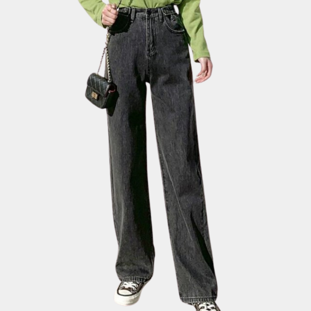 Evanna - Damesbroek met een hoge taille en wijde pijpen voor een slanke