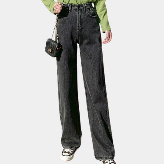Evanna - Damesbroek met een hoge taille en wijde pijpen voor een slanke