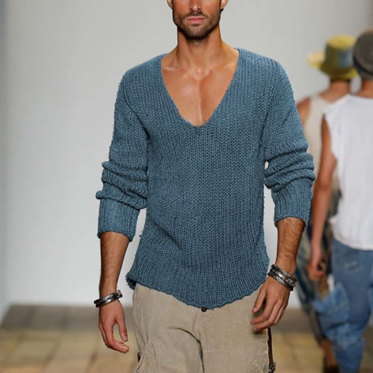 Carlo - Klassiek modern model Casual heren sweatshirts met V hals