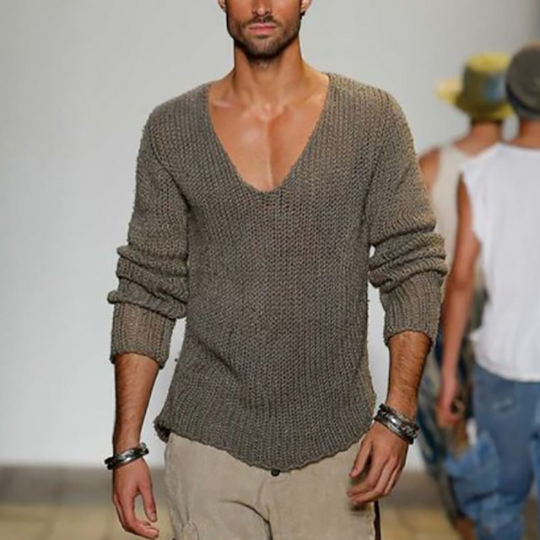 Carlo - Klassiek modern model Casual heren sweatshirts met V hals