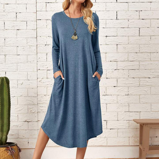 Variant image for Dames Casual Jurk Lange Mouwen Elegante Pasvorm - Lisa-1