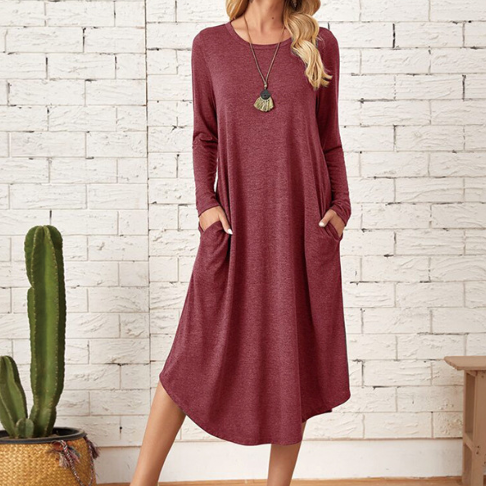 Variant image for Dames Casual Jurk Lange Mouwen Elegante Pasvorm - Lisa-16