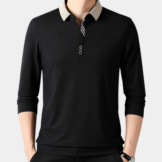 Jacek - Klassiek casual poloshirt met lange mouwen voor heren