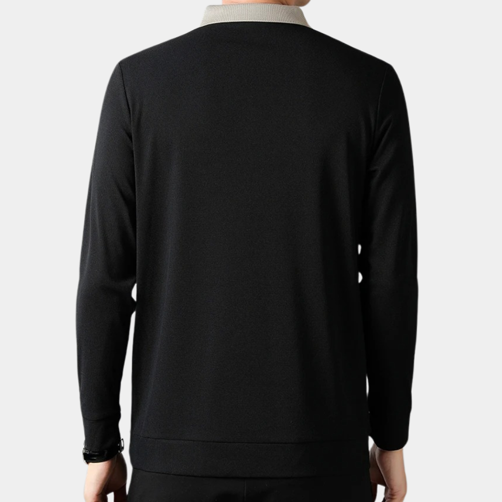 Jacek - Klassiek casual poloshirt met lange mouwen voor heren