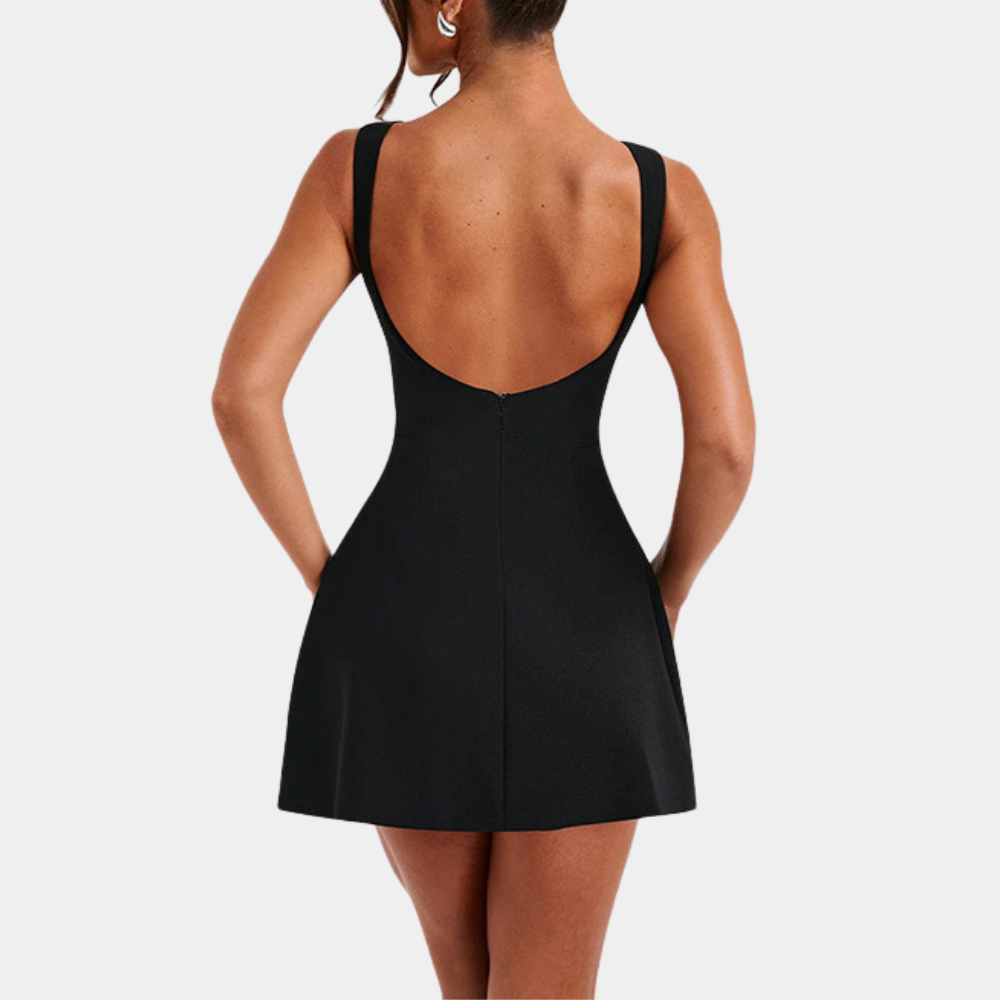 Elegante Mouwloze Open rug Mini Zomerjurk voor Dames - Janelle