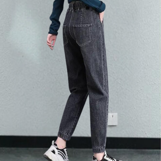 Lucrezia - Relaxed fit damesjeans met verstelbaar trekkoord voor meer comfort