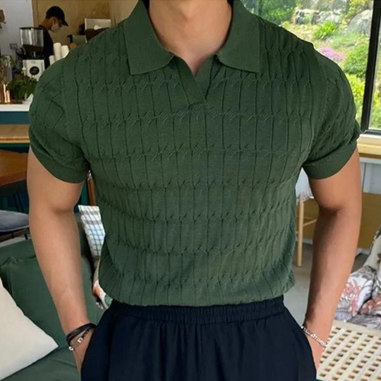 Modern en elegant gebreid herenpoloshirt - Sinan