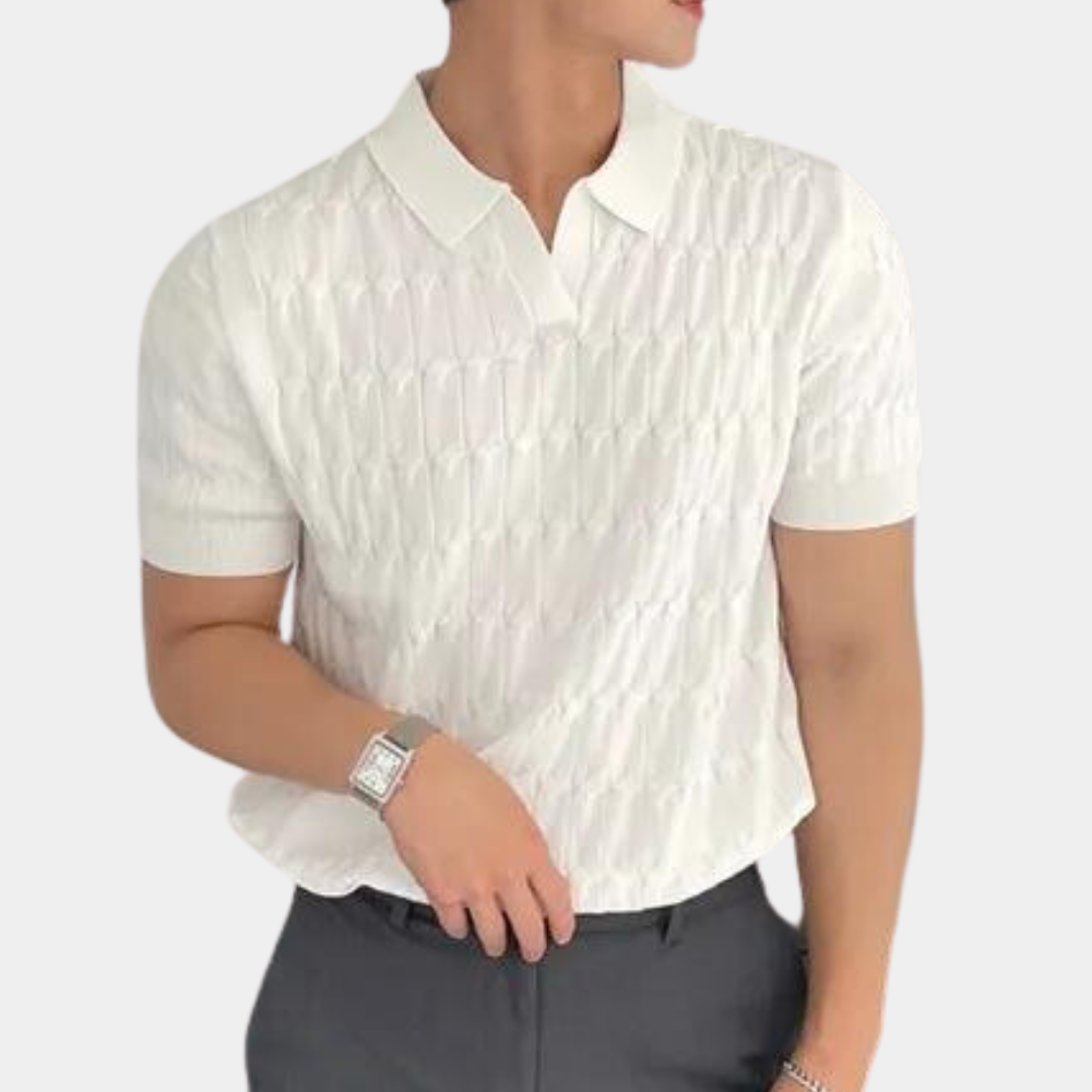 Modern en elegant gebreid herenpoloshirt - Sinan