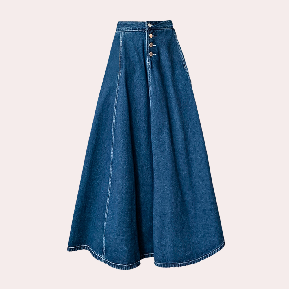 Klassieke lange denimrok voor dames - Chloe