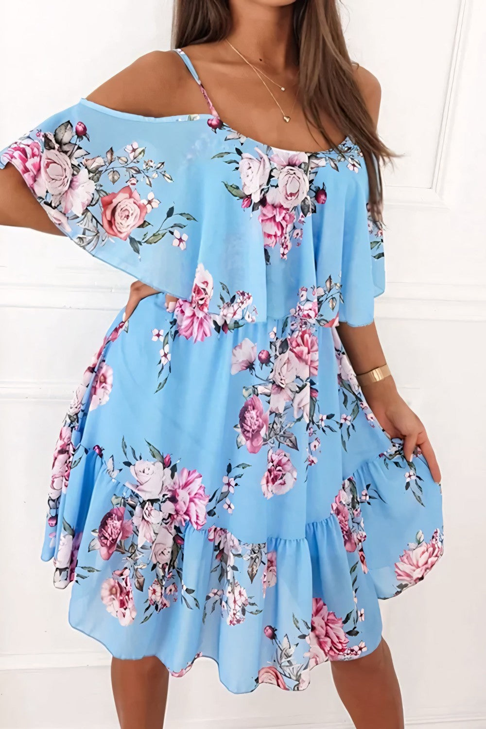 Dames Lange Jurk Elegant Gedrukt Comfortabele Pasvorm - Lisa-4