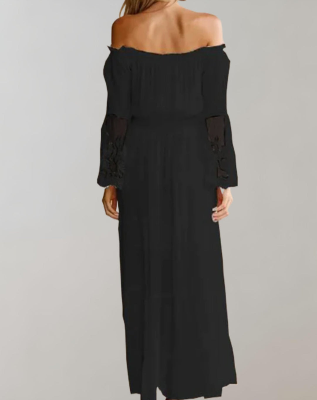 Dames Midi-jurk Kanten Lange Mouwen Elegante Tailleband - Elara-4