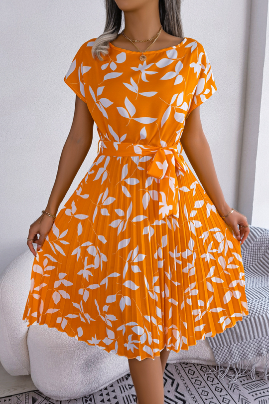 Dames Bladerenprint Midi Zomerjurk - Lissora