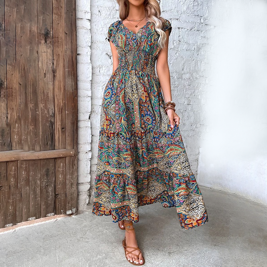 Dames Boho Maxi Zomerjurk - Elvira
