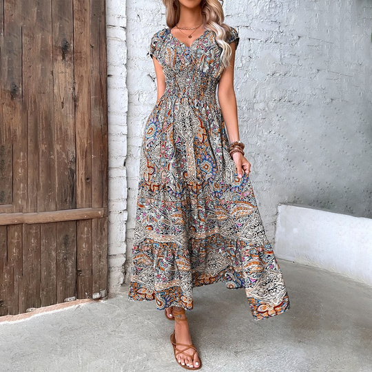 Dames Boho Maxi Zomerjurk - Elvira