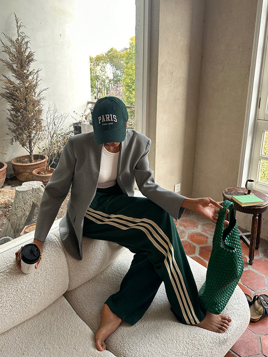 Dames Broek | Hoge Taille & Gestreept Patchwork Comfort