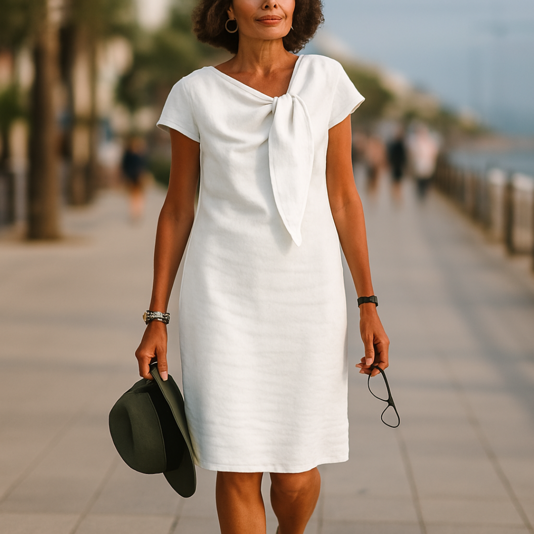 Dames Casual Mini Zomerjurk met Lint - Leila