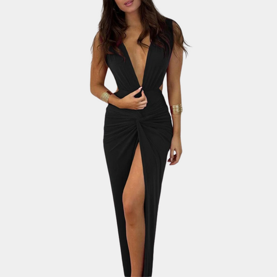 Dames Diepe V hals Maxi Zomerjurk - Magdalena