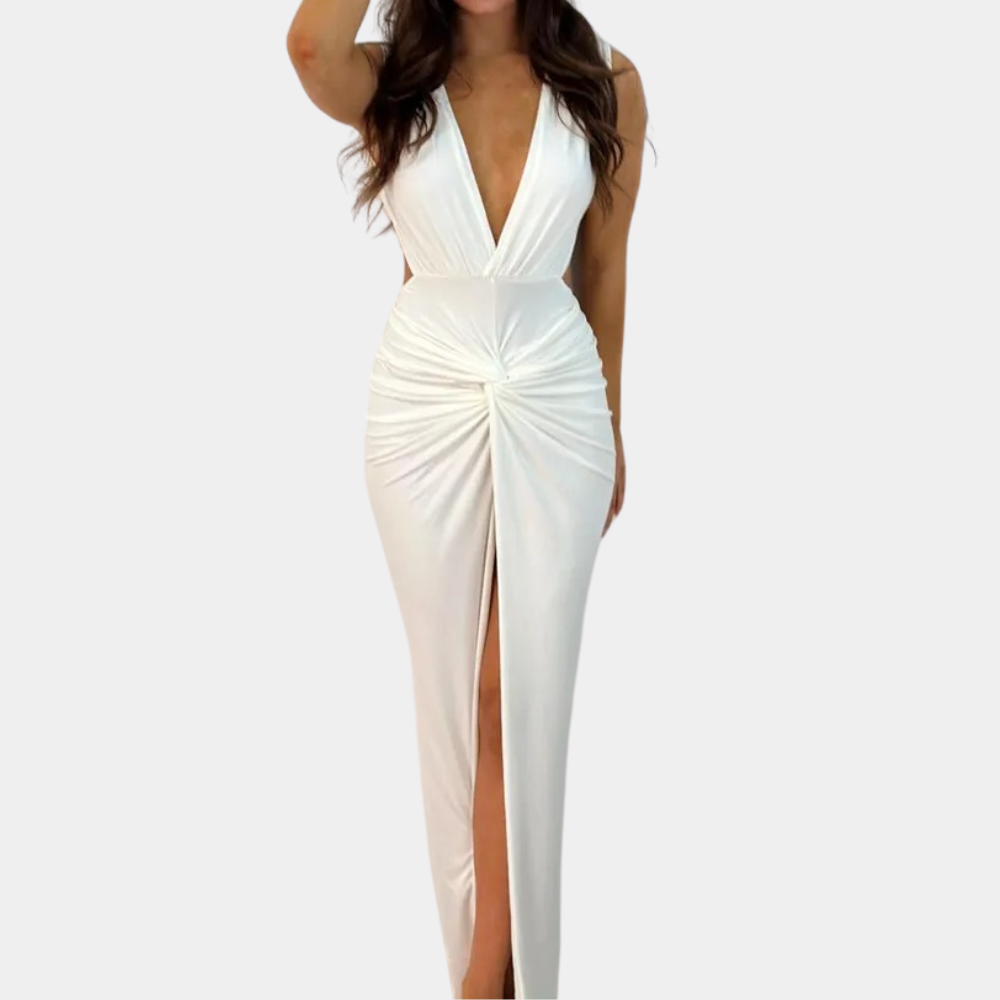 Dames Diepe V hals Maxi Zomerjurk - Magdalena