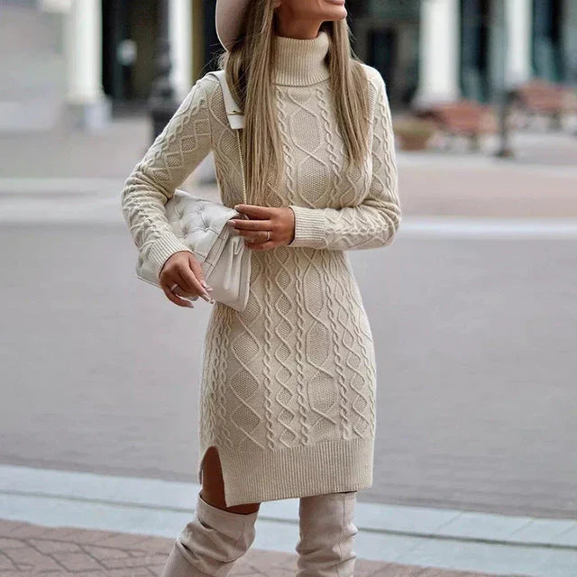 Variant image for Dames Gebreide Herfst-Winterjurk Elegante Stijl Lange Mouwen - Aline-17