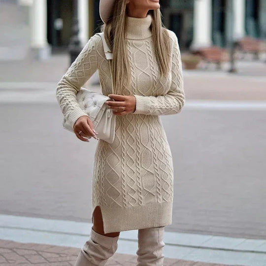 Variant image for Dames Gebreide Herfst-Winterjurk Elegante Stijl Lange Mouwen - Aline-17