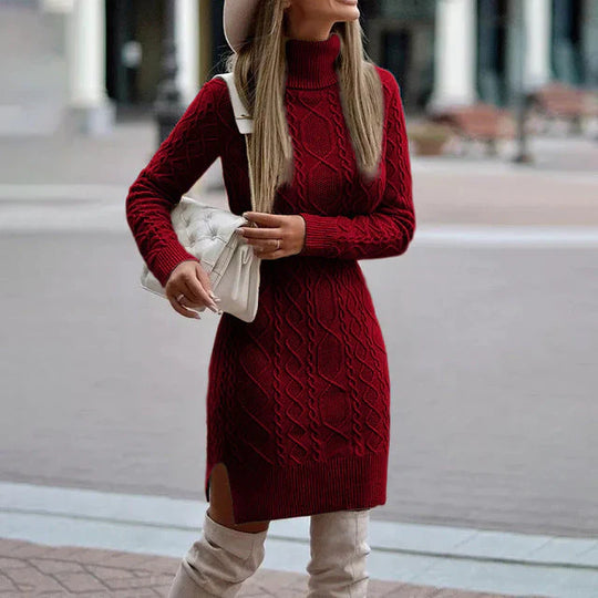 Variant image for Dames Gebreide Herfst-Winterjurk Elegante Stijl Lange Mouwen - Aline-25
